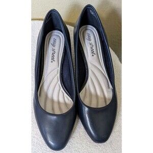 Easy Street Women's 7.5 W Prim Dress Pump Navy Blue Workwear EUC